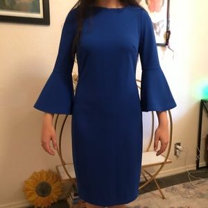 Blue Sheath Dress Calvin Klein Women's